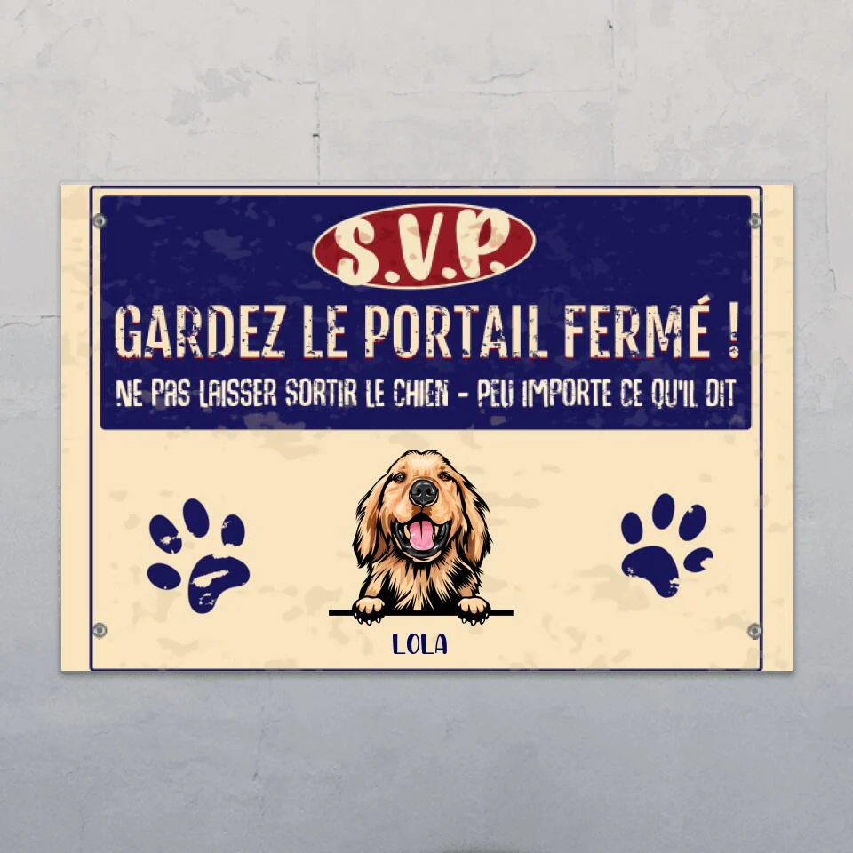 Ne pas laisser sortir les chiens ! - Plaque de porte personnalisée – Image 3
