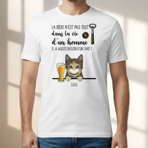 Bière et Miaou - T-Shirt personnalisé