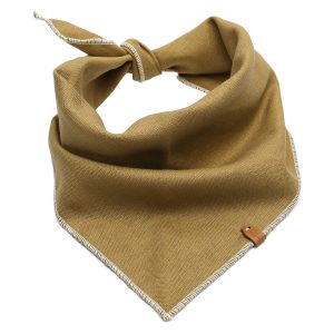Bandana chien en lin Olive