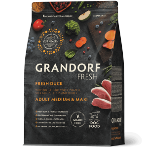 Croquette chien Grandorf FRESH Canard frais avec patates douces – Races Moyenne et Maxi