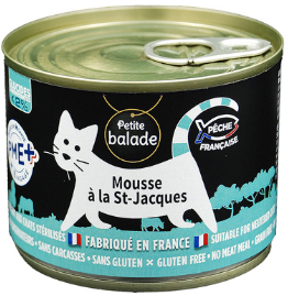 Mousse chat PB à la Saint Jacques & aux algues de Bretagne